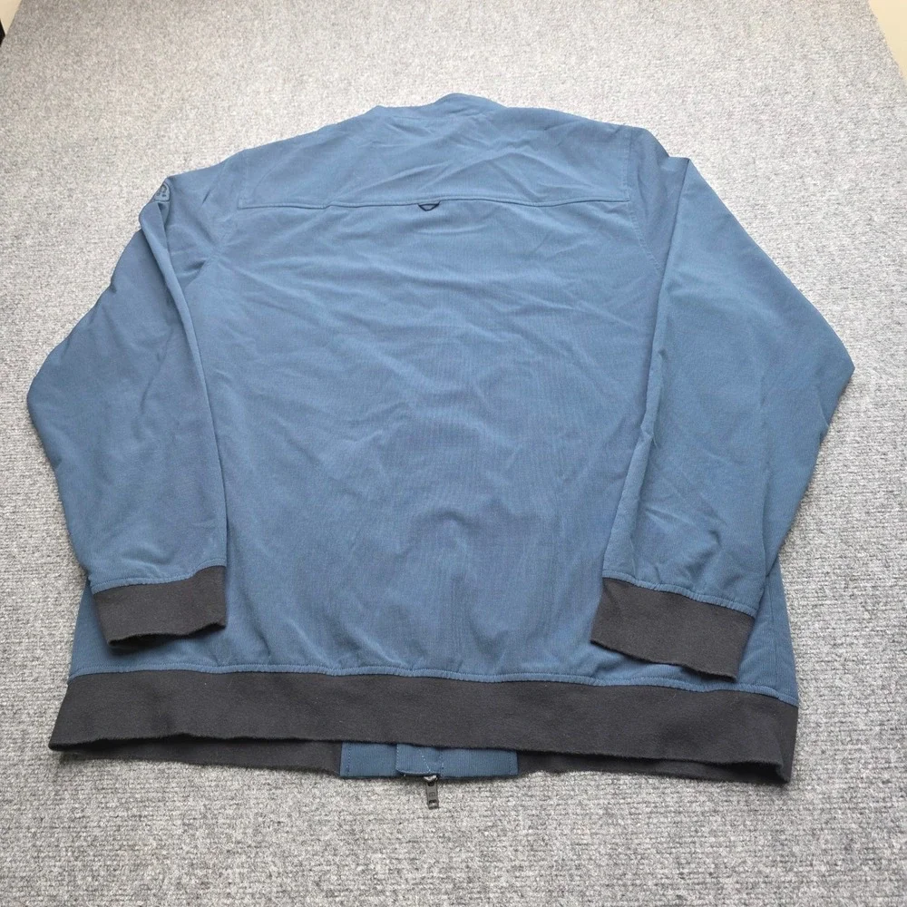 Travis Mathew Men Medium M Blue Full Zip Jacket Pima Cotton Manito Golf Pro Shop